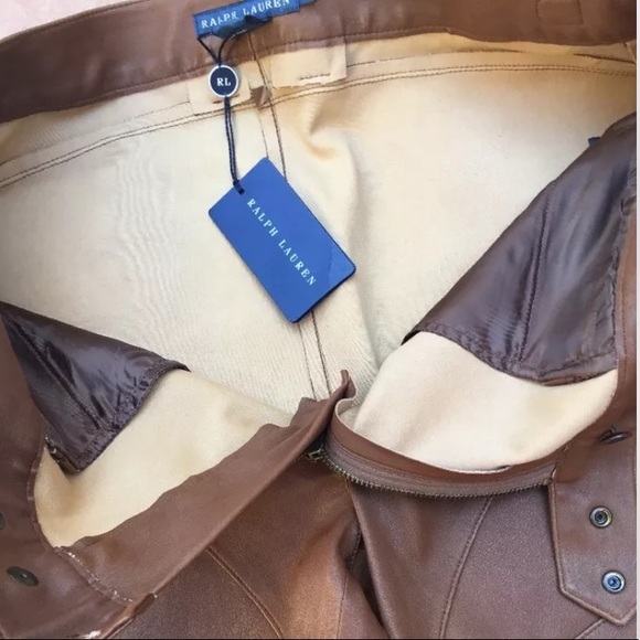 RALPH LAUREN Leather Western Pants Plus Sz 14 NEW! - Picture 3 of 11
